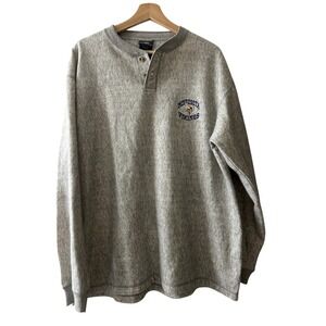 Minnesota Vikings Active NFL Football Henley Long‎ Sleeve Gray Mens Large